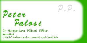 peter palosi business card